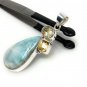 Gemstone Pendant - Larimar;Bohemian Jewelry Larimar Pendant Sterling Silver Jewelry Default Title