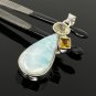 Gemstone Pendant - Larimar;Bohemian Jewelry Larimar Pendant Sterling Silver Jewelry Default Title