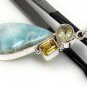 Gemstone Pendant - Larimar;Bohemian Jewelry Larimar Pendant Sterling Silver Jewelry Default Title