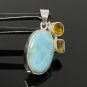 Gemstone Pendant - Larimar;Bohemian Jewelry Larimar Pendant Sterling Silver Jewelry Default Title