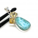 Gemstone Pendant - Larimar;Bohemian Jewelry Larimar Pendant Sterling Silver Jewelry Default Title