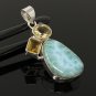 Gemstone Pendant - Larimar;Bohemian Jewelry Larimar Pendant Sterling Silver Jewelry Default Title