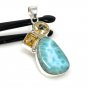 Gemstone Pendant - Larimar;Bohemian Jewelry Larimar Pendant Sterling Silver Jewelry Default Title