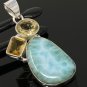 Gemstone Pendant - Larimar;Bohemian Jewelry Larimar Pendant Sterling Silver Jewelry Default Title