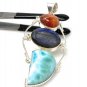 Gemstone Pendant Wire Wrapped Pendant Silver Jewelry Gifts for Her Bohemian Jewelry Default Title
