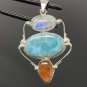 Gemstone Pendant Wire Wrapped Pendant Silver Jewelry Gifts for Her Bohemian Jewelry Default Title