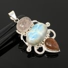 Gemstone Pendant Wire Wrapped Pendant Silver Jewelry Gifts for Her Bohemian Jewelry Default Title
