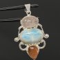 Gemstone Pendant Wire Wrapped Pendant Silver Jewelry Gifts for Her Bohemian Jewelry Default Title