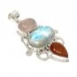 Gemstone Pendant Wire Wrapped Pendant Silver Jewelry Gifts for Her Bohemian Jewelry Default Title