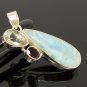 Gemstone Pendant - Larimar;Bohemian Jewelry Larimar Pendant Sterling Silver Jewelry Default Title