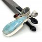 Gemstone Pendant - Larimar;Bohemian Jewelry Larimar Pendant Sterling Silver Jewelry Default Title