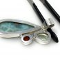 Gemstone Pendant - Larimar;Bohemian Jewelry Larimar Pendant Sterling Silver Jewelry Default Title