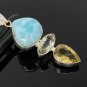 Gemstone Pendant - Larimar;Bohemian Jewelry Larimar Pendant Sterling Silver Jewelry Default Title
