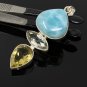 Gemstone Pendant - Larimar;Bohemian Jewelry Larimar Pendant Sterling Silver Jewelry Default Title