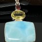 Gemstone Pendant - Larimar;Bohemian Jewelry Larimar Pendant Sterling Silver Jewelry Default Title