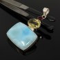 Gemstone Pendant - Larimar;Bohemian Jewelry Larimar Pendant Sterling Silver Jewelry Default Title