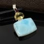 Gemstone Pendant - Larimar;Bohemian Jewelry Larimar Pendant Sterling Silver Jewelry Default Title