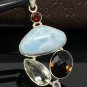 Gemstone Pendant - Larimar;Bohemian Jewelry Larimar Pendant Sterling Silver Jewelry Default Title