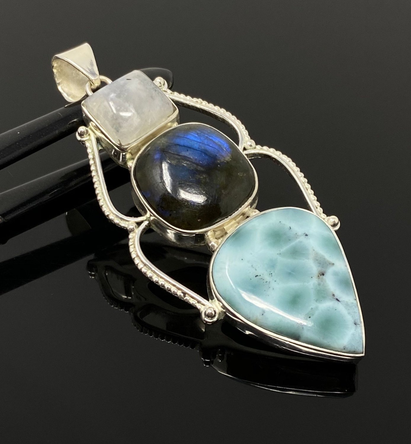 Gemstone Pendant Wire Wrapped Pendant Silver Jewelry Gifts for Her Bohemian Jewelry Default Title