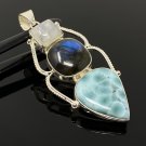 Gemstone Pendant Wire Wrapped Pendant Silver Jewelry Gifts for Her Bohemian Jewelry Default Title