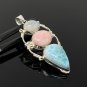 Gemstone Pendant Wire Wrapped Pendant Silver Jewelry Gifts for Her Bohemian Jewelry Default Title