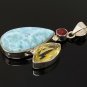 Gemstone Pendant - Larimar;Bohemian Jewelry Larimar Pendant Sterling Silver Jewelry Default Title