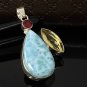Gemstone Pendant - Larimar;Bohemian Jewelry Larimar Pendant Sterling Silver Jewelry Default Title