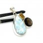 Gemstone Pendant - Larimar;Bohemian Jewelry Larimar Pendant Sterling Silver Jewelry Default Title