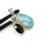 Gemstone Pendant - Larimar;Bohemian Jewelry Larimar Pendant Sterling Silver Jewelry Default Title