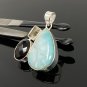 Gemstone Pendant - Larimar;Bohemian Jewelry Larimar Pendant Sterling Silver Jewelry Default Title