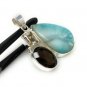 Gemstone Pendant - Larimar;Bohemian Jewelry Larimar Pendant Sterling Silver Jewelry Default Title