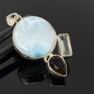 Gemstone Pendant - Larimar;Bohemian Jewelry Larimar Pendant Sterling Silver Jewelry Default Title