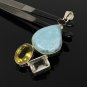 Gemstone Pendant - Larimar;Bohemian Jewelry Larimar Pendant Sterling Silver Jewelry Default Title