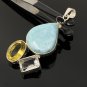 Gemstone Pendant - Larimar;Bohemian Jewelry Larimar Pendant Sterling Silver Jewelry Default Title