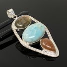 Gemstone Pendant Wire Wrapped Pendant Silver Jewelry Gifts for Her Bohemian Jewelry Default Title