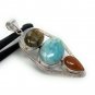 Gemstone Pendant Wire Wrapped Pendant Silver Jewelry Gifts for Her Bohemian Jewelry Default Title