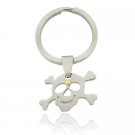 Genuine 18K Gold & Stainless Steel Skull & Crossbones Key Ring KRST9951