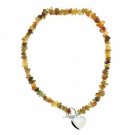 Genuine Carnelian Chip Heart Toggle Necklace N4207CA