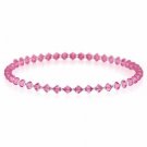 Genuine Fuschia Swarovski Elements and silver bead Choker Necklace N6057FCH