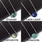 Genuine Gemstone Necklace;Silver Minimalist Jewelry Layering Necklace Healing Jewelry Labradorite