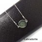 Genuine Gemstone Necklace;Silver Minimalist Jewelry Layering Necklace Healing Jewelry Labradorite