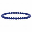 Genuine Lapis Stone 4mm Bead Beaded Stretch Bracelet B9076LP