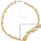 Genuine Natural Mother Of Pearl Sterling Silver Beaded Three Strand Necklace N8118NMOP
