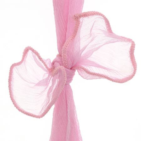 Genuine Rose Quartz Stone Chip Pink Organza Necklace 18 N10037RQ