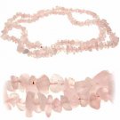 Genuine Semiprecious Rose Quartz Chip 34 inch Strand ST4677