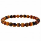 Genuine Tiger Eye Stone 6mm Bead Beaded Stretch Bracelet B9084TE