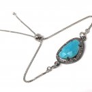 Arizona Turquoise Bracelet Oxidized Sterling Silver Bolo Bracelet Gemstone Bracelet Default Title
