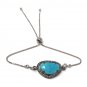 Arizona Turquoise Bracelet Oxidized Sterling Silver Bolo Bracelet Gemstone Bracelet Default Title