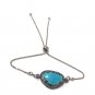 Arizona Turquoise Bracelet Oxidized Sterling Silver Bolo Bracelet Gemstone Bracelet Default Title