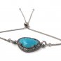 Arizona Turquoise Bracelet Oxidized Sterling Silver Bolo Bracelet Gemstone Bracelet Default Title